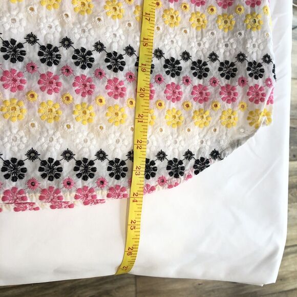 NEW Ruby Rd Womens Multicolor Tropical Blouse Short Sleeve Ruched Side Size M - Picture 7 of 16